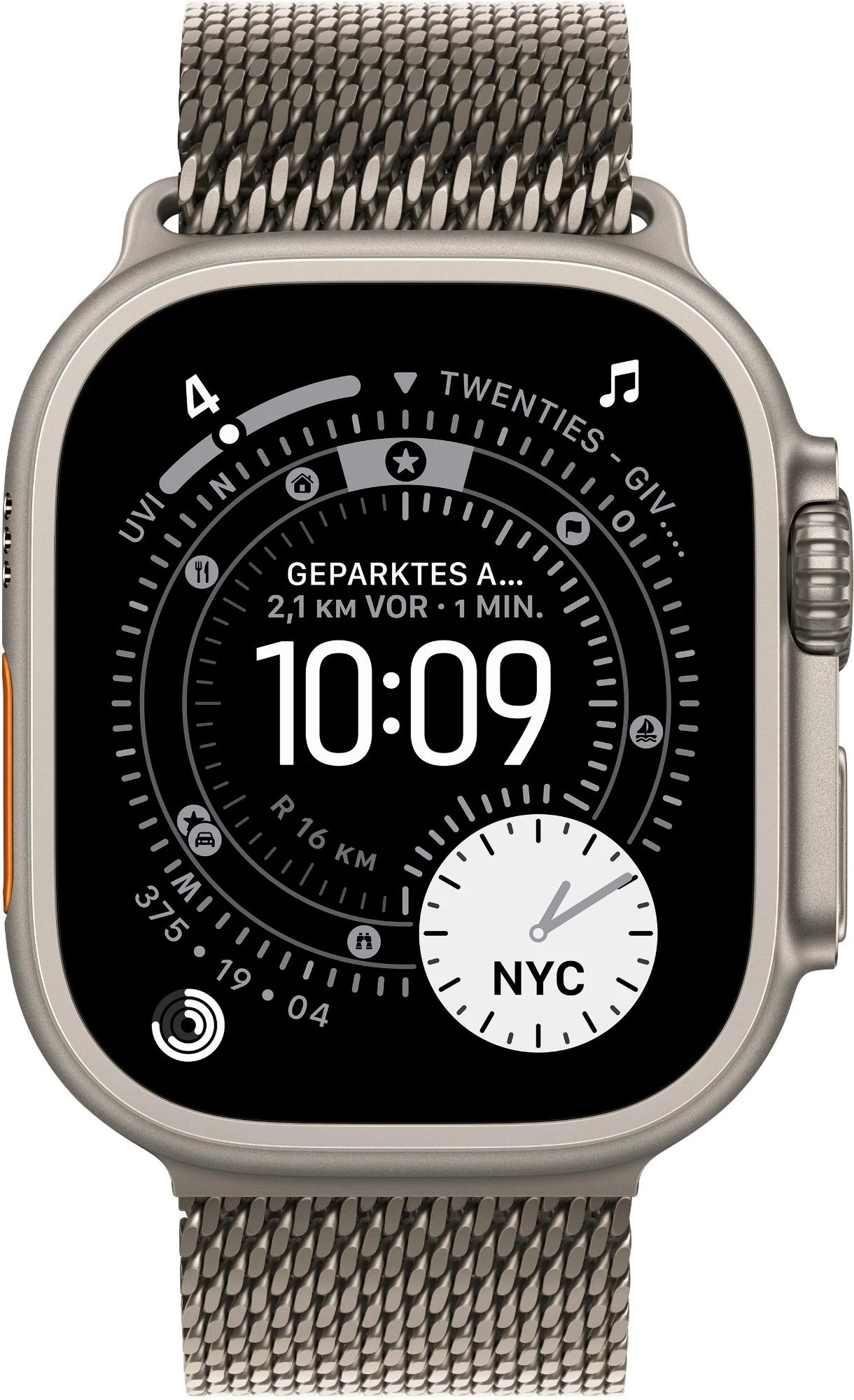 Apple Watch Ultra 3 Titan 49 mm GPS + Cellular (Milanaise Titan Natur Large) Natur